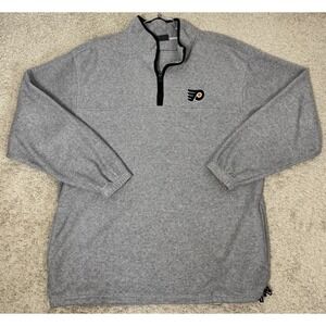 VTG Philadelphia Flyers Gray 1/4‎  Zip Fleece Hockey Pullover Size XL 90s Sports